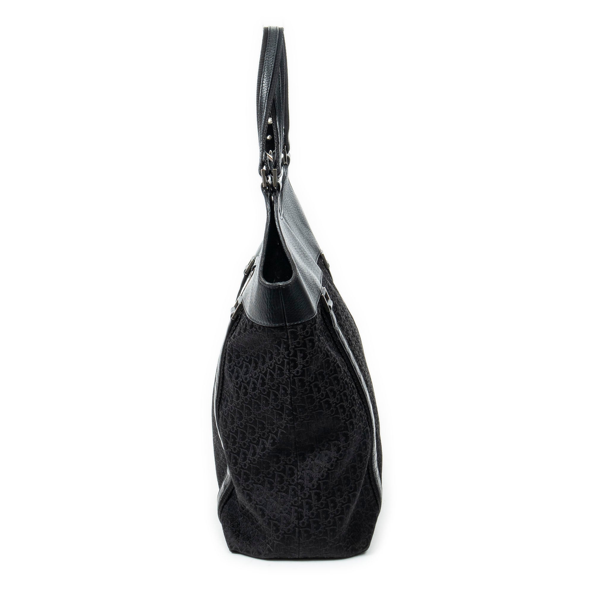 Shoulder Bag Large Street Chic Tote Black Diorissimo Canvas