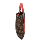Fendi - Sac cabas plat à sequins - Rouge/Kaki/Noir