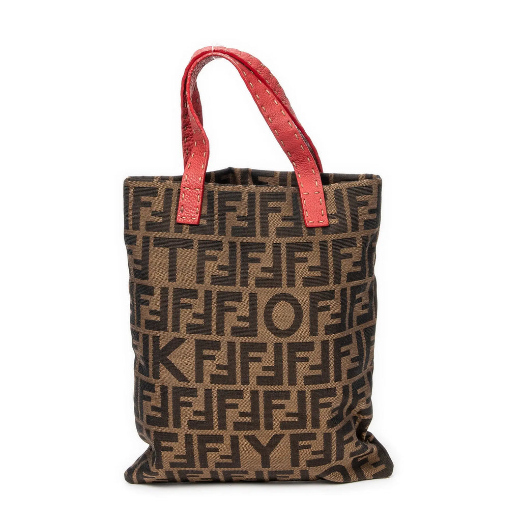 Fendi - Sac cabas plat à sequins - Rouge/Kaki/Noir