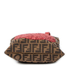 Handbag Sequins Flat Tote Red Zucca Canvas