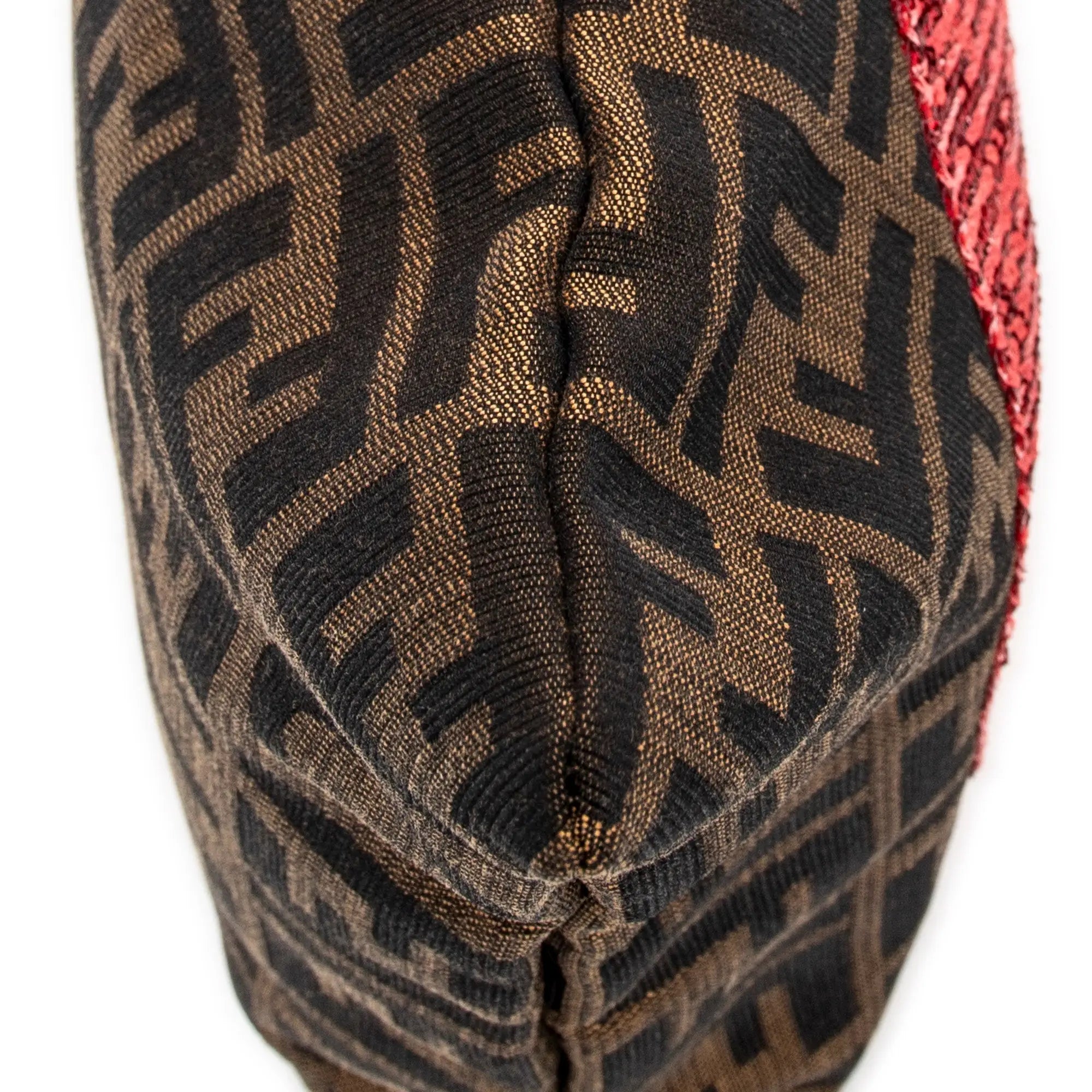 Fendi - Sac cabas plat à sequins - Rouge/Kaki/Noir