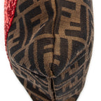 Handbag Sequins Flat Tote Red Zucca Canvas