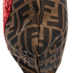 Fendi - Sac cabas plat à sequins - Rouge/Kaki/Noir