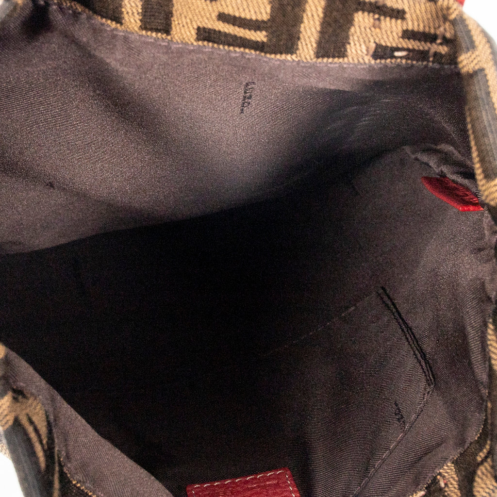 Handbag Sequins Flat Tote Red Zucca Canvas