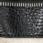 Shoulder Bag Small Bamboo Daily Top Handle Black Grained Calfskin Leather