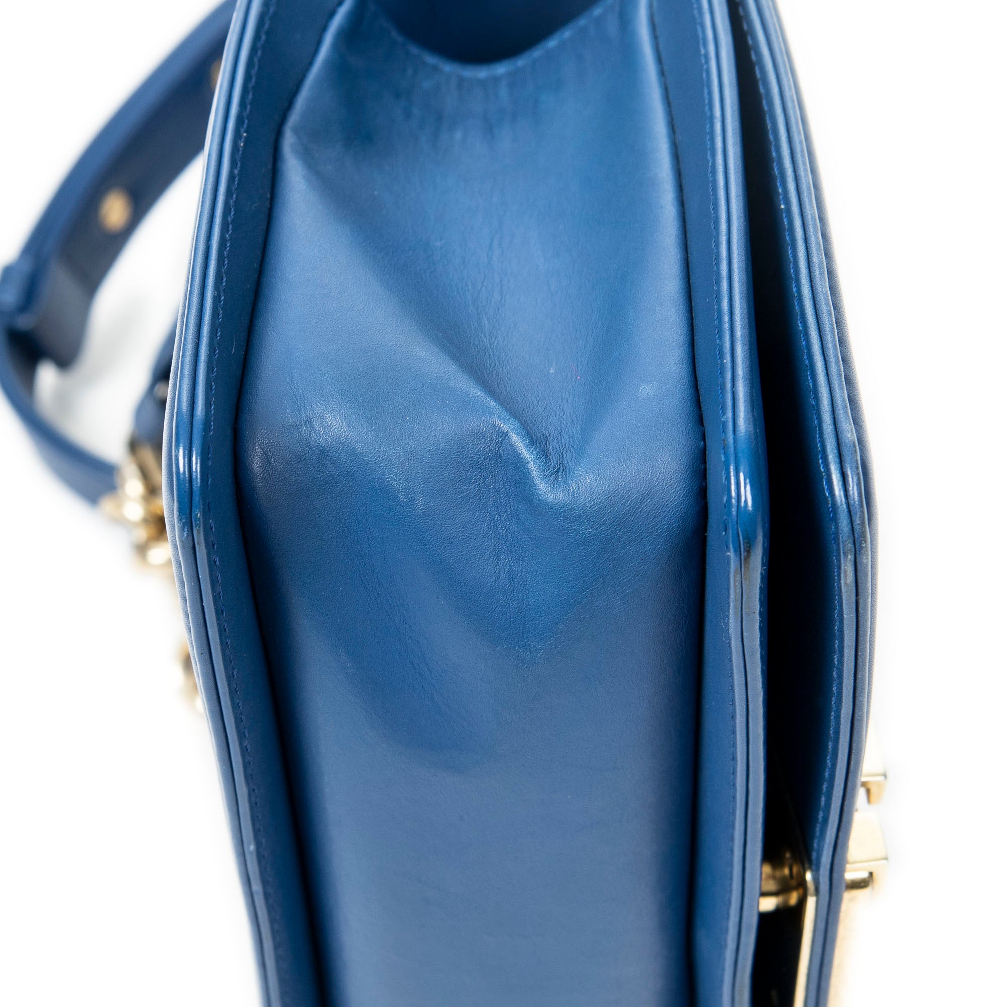 Shoulder Bag Rare Ltd. Ed. Small Woven Boy Blue Woven Lambskin Leather