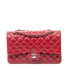 Shoulder Bag Classic Double Flap 26 Red Quilted Caviar Leather