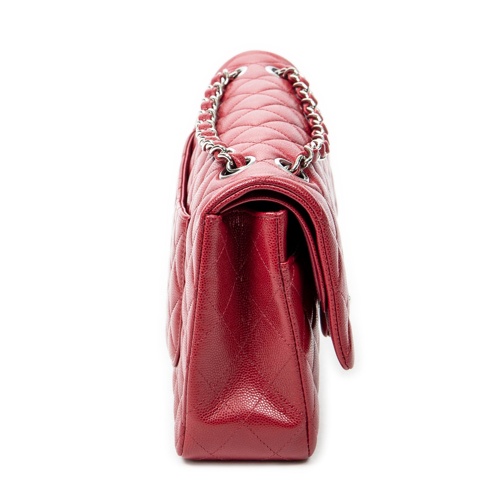 Shoulder Bag Classic Double Flap 26 Red Quilted Caviar Leather