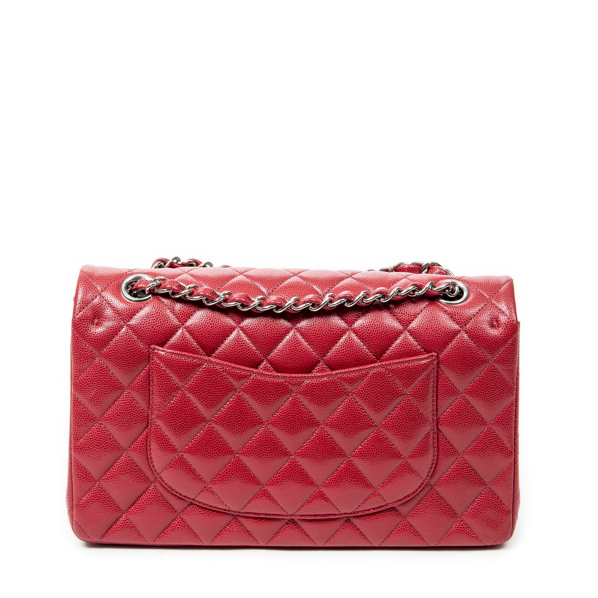 Shoulder Bag Classic Double Flap 26 Red Quilted Caviar Leather