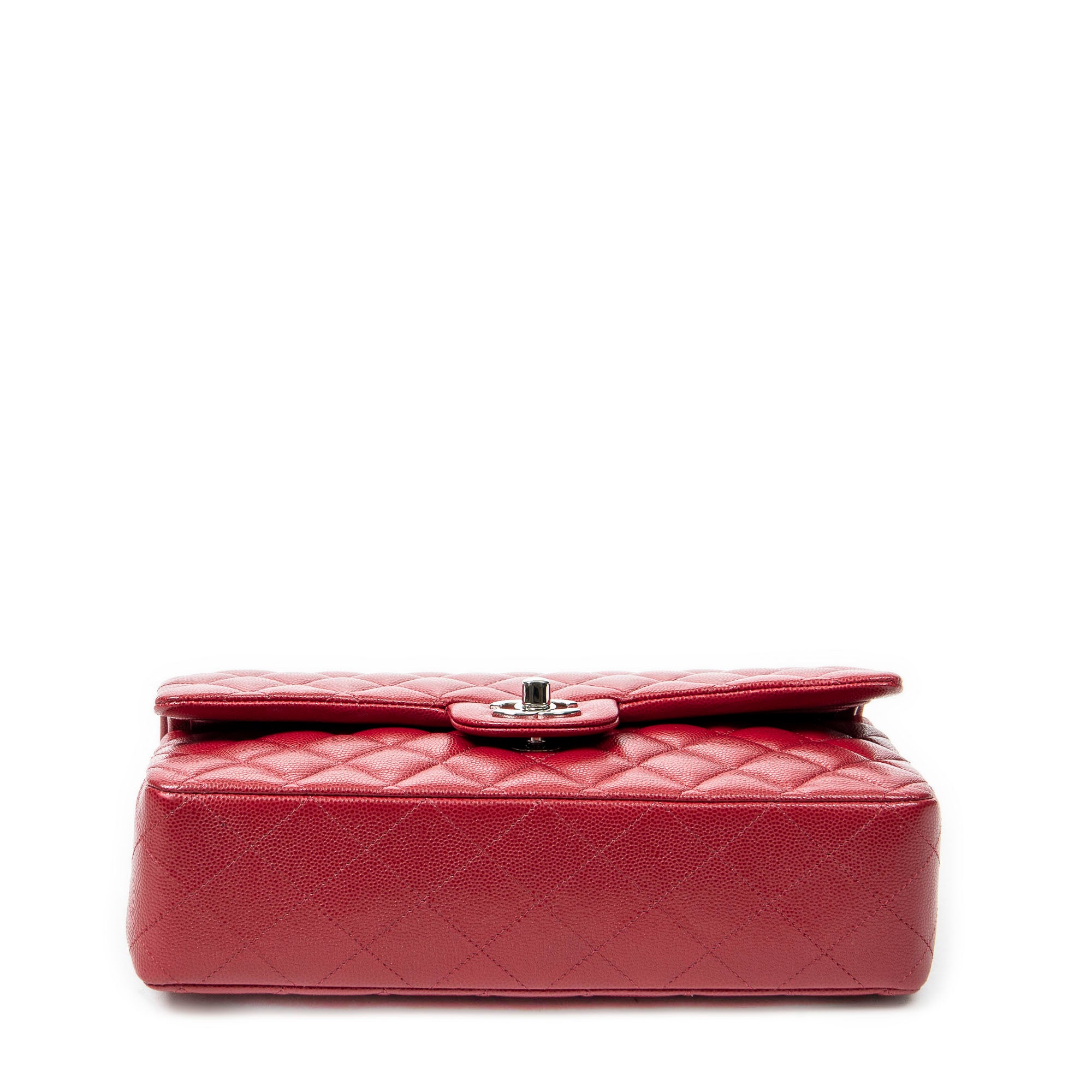 Shoulder Bag Classic Double Flap 26 Red Quilted Caviar Leather
