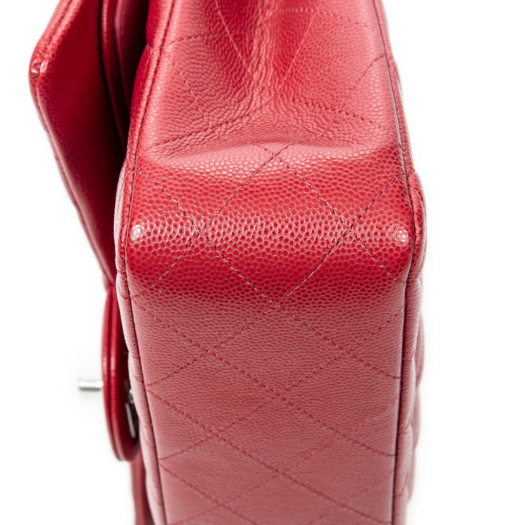 Shoulder Bag Classic Double Flap 26 Red Quilted Caviar Leather