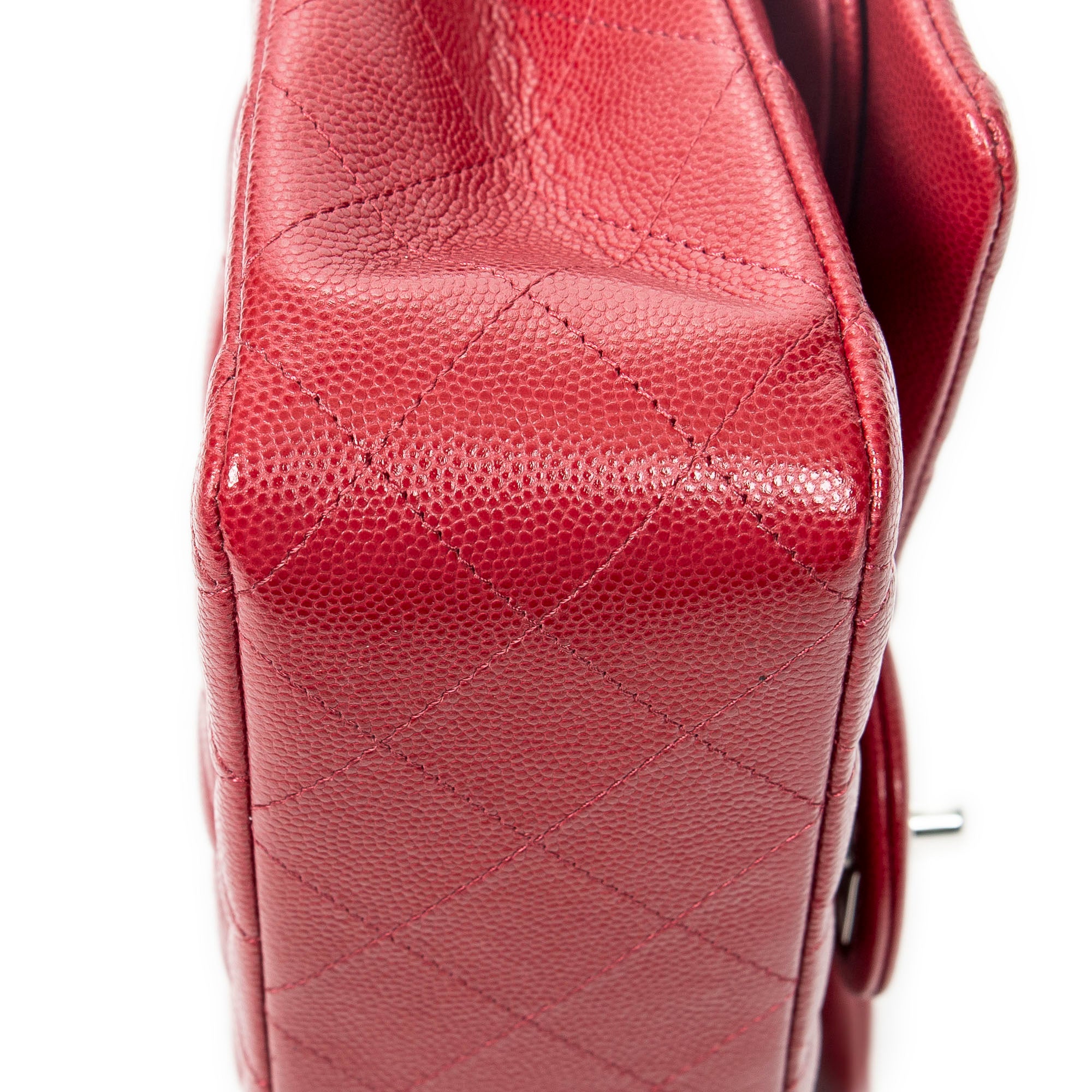 Shoulder Bag Classic Double Flap 26 Red Quilted Caviar Leather