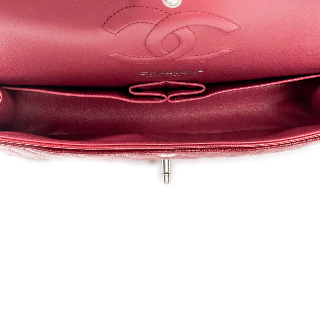 Shoulder Bag Classic Double Flap 26 Red Quilted Caviar Leather