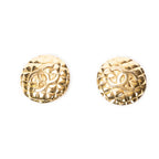 Pendientes CC acolchados redondos de clip Chapado en oro