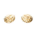 Pendientes CC acolchados redondos de clip Chapado en oro