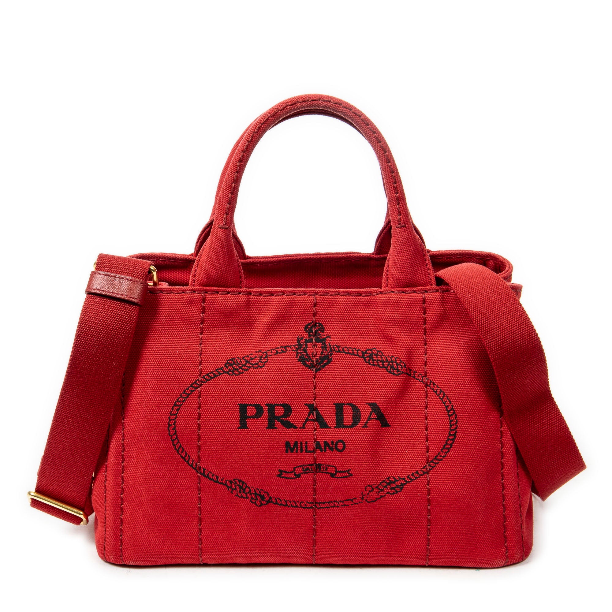 Shoulder Bag Small Canapa Tote Red Canapa Canvas