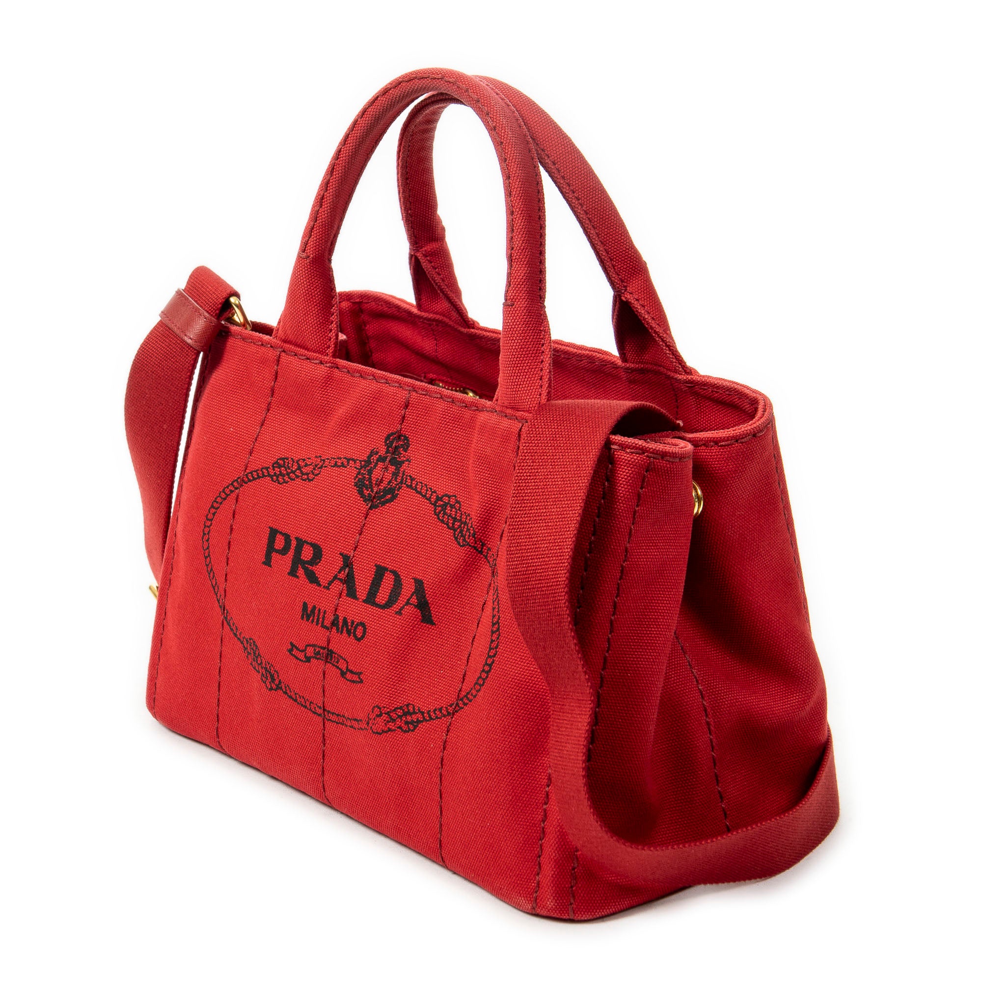 Shoulder Bag Small Canapa Tote Red Canapa Canvas