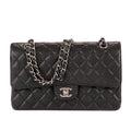 Shoulder Bag Classic Double Flap 26 Black Quilted Caviar Leather