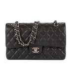 Shoulder Bag Classic Double Flap 26 Black Quilted Caviar Leather