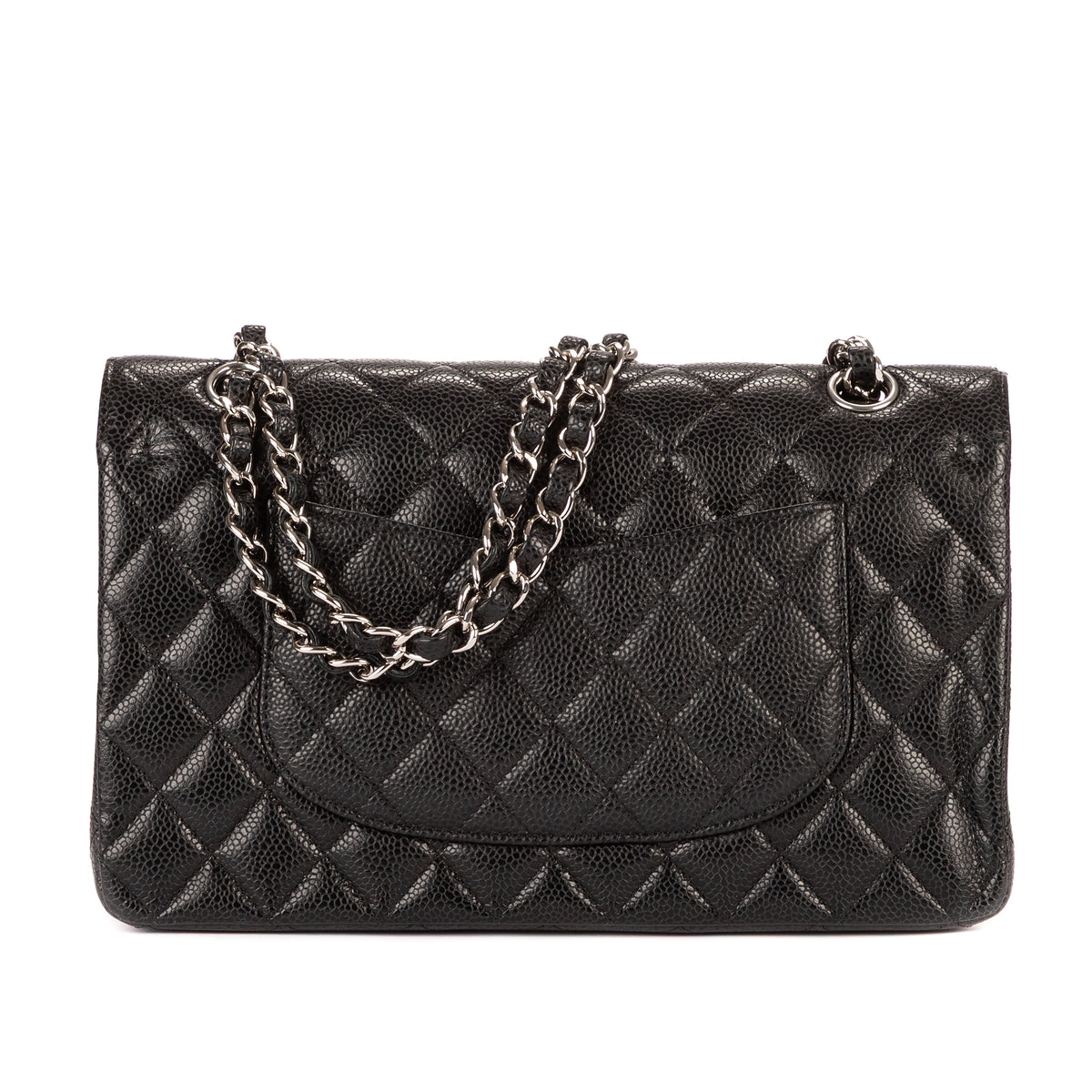 Shoulder Bag Classic Double Flap 26 Black Quilted Caviar Leather