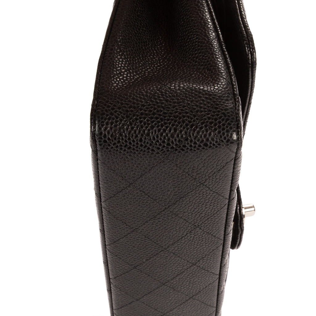 Shoulder Bag Classic Double Flap 26 Black Quilted Caviar Leather