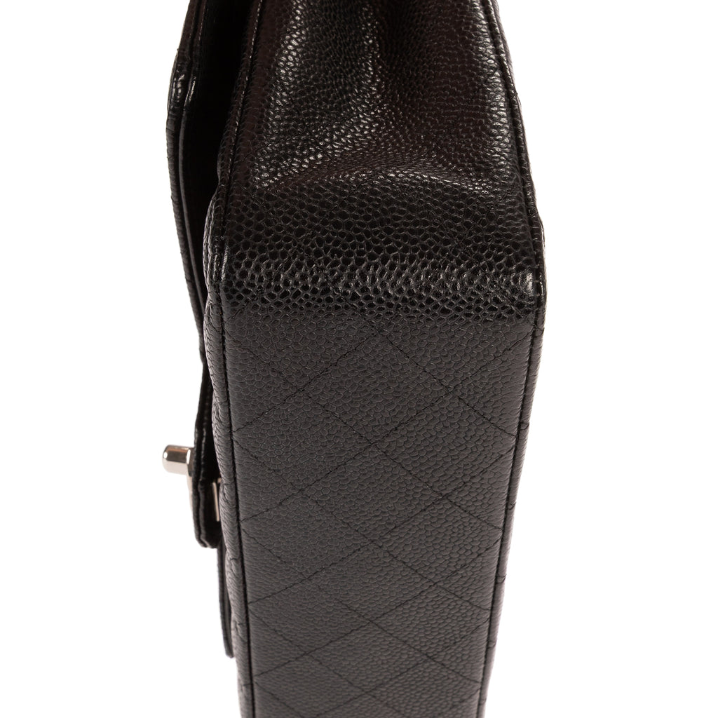 Shoulder Bag Classic Double Flap 26 Black Quilted Caviar Leather