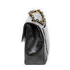 Shoulder Bag Maxi Jumbo XL Flap Black Quilted Lambskin Leather