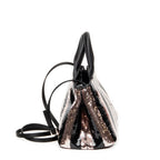 Bolso de hombro mini lentejuelas lona a rayas rosa Canapa con lentejuelas