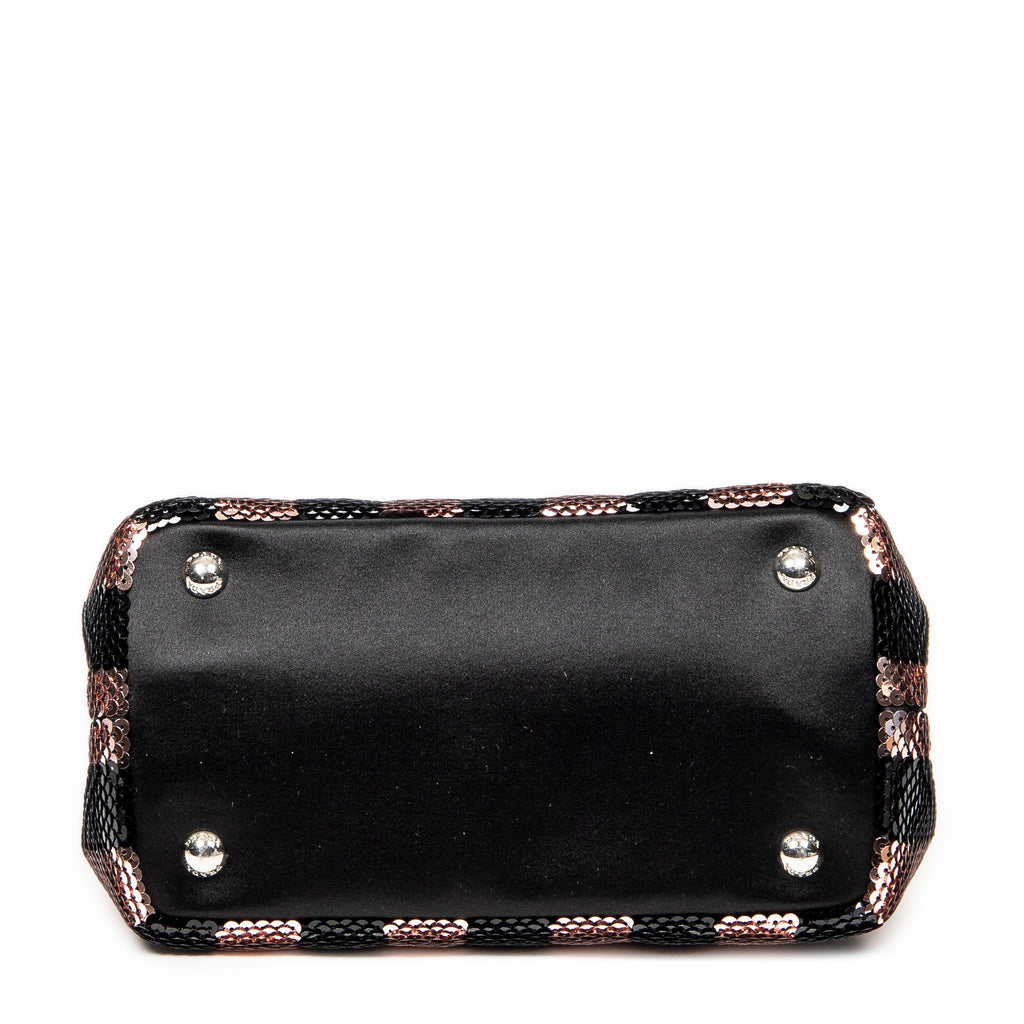 Shoulder Bag Mini Sequin Canapa Tote Pink Striped Sequin Canvas