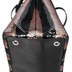 Shoulder Bag Mini Sequin Canapa Tote Pink Striped Sequin Canvas