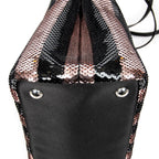 Shoulder Bag Mini Sequin Canapa Tote Pink Striped Sequin Canvas