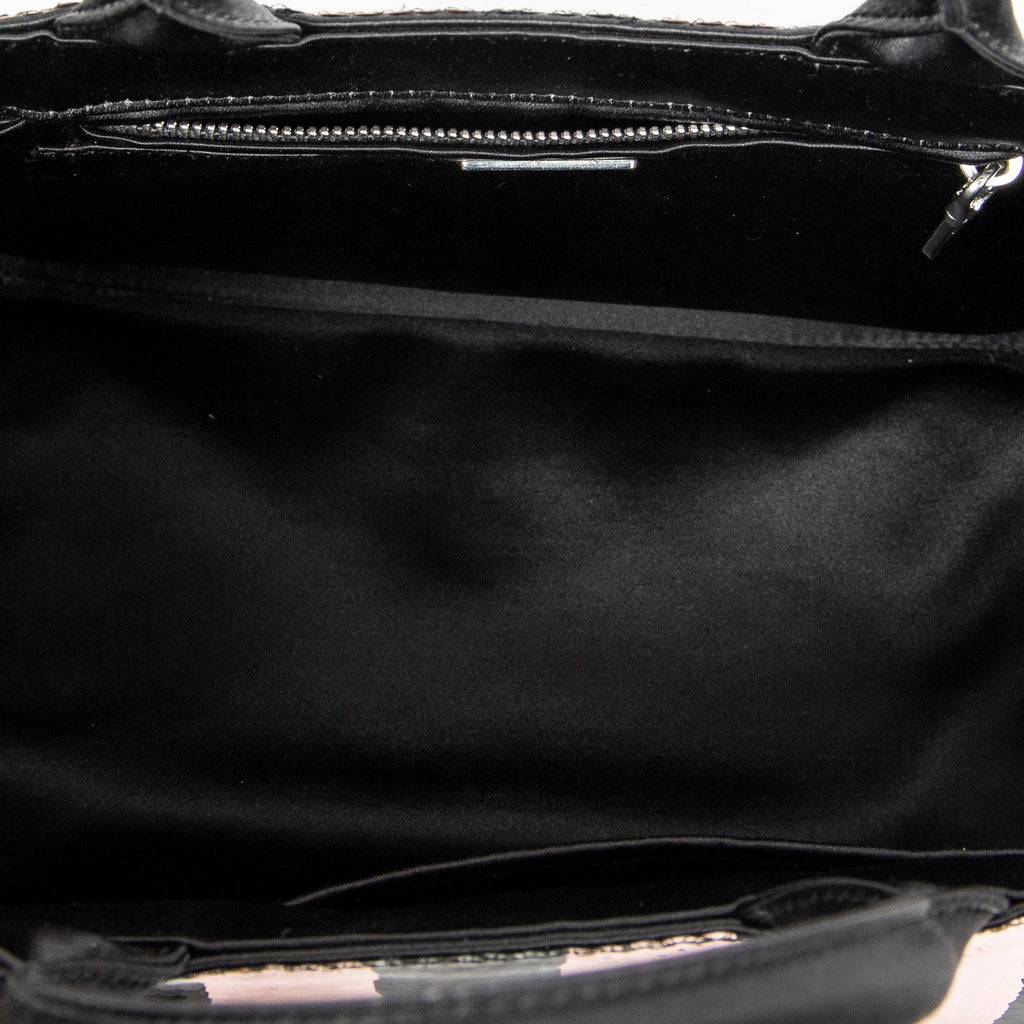 Shoulder Bag Mini Sequin Canapa Tote Pink Striped Sequin Canvas
