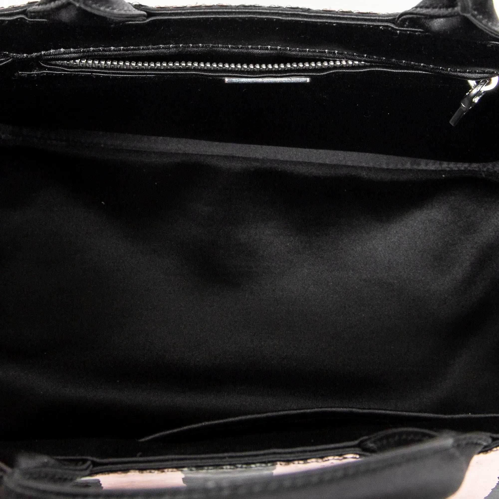 Bolso de hombro mini lentejuelas lona a rayas rosa Canapa con lentejuelas