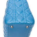 Shoulder Bag Large Lady Dior Zip Blue Cannage Lambskin Leather