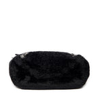 Shoulder Bag Mini Papier A4 Tote Black Rabbit Fur Canvas