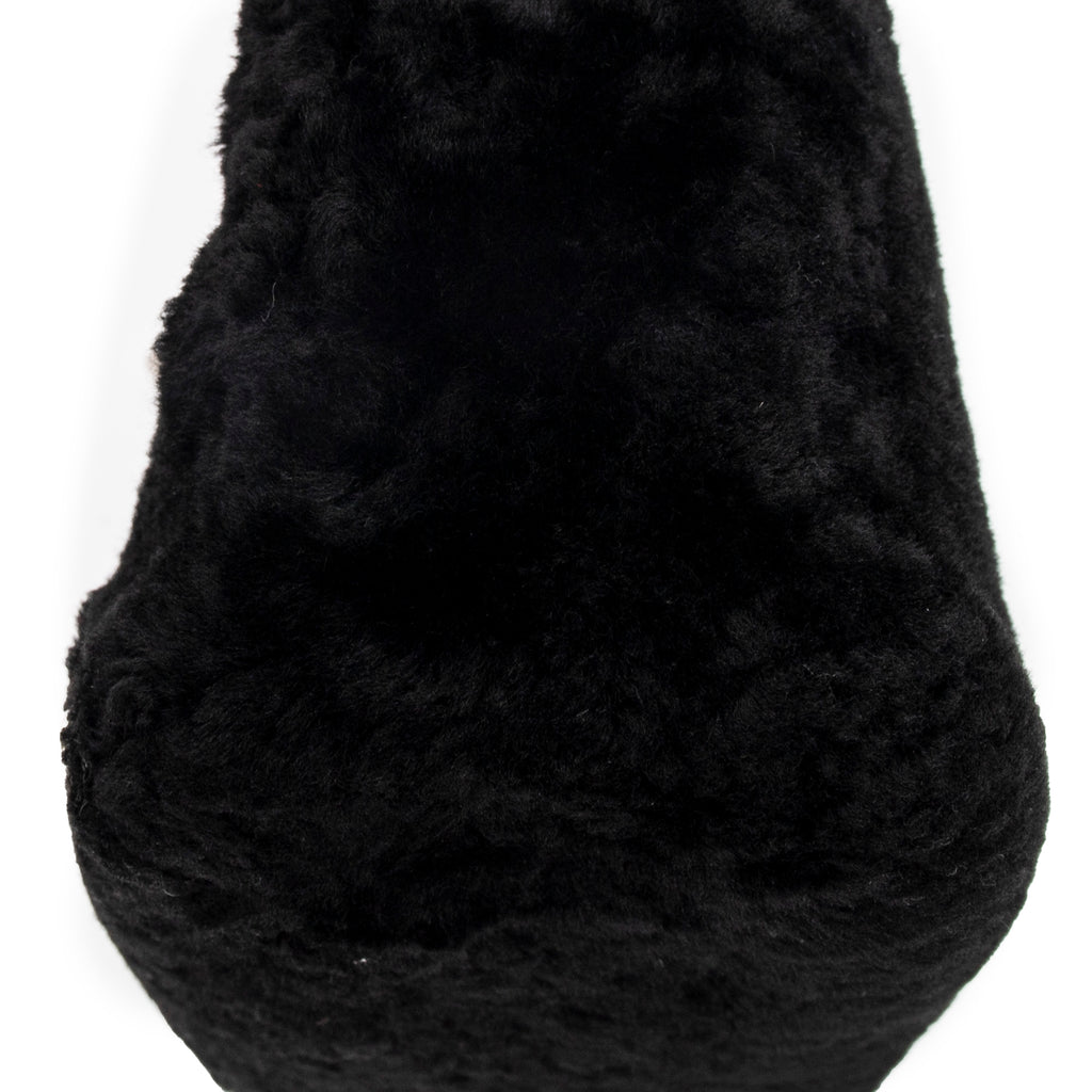 Shoulder Bag Mini Papier A4 Tote Black Rabbit Fur Canvas