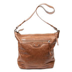 Bolso de Hombro The Day de Piel de Becerro Marrón Desgastada