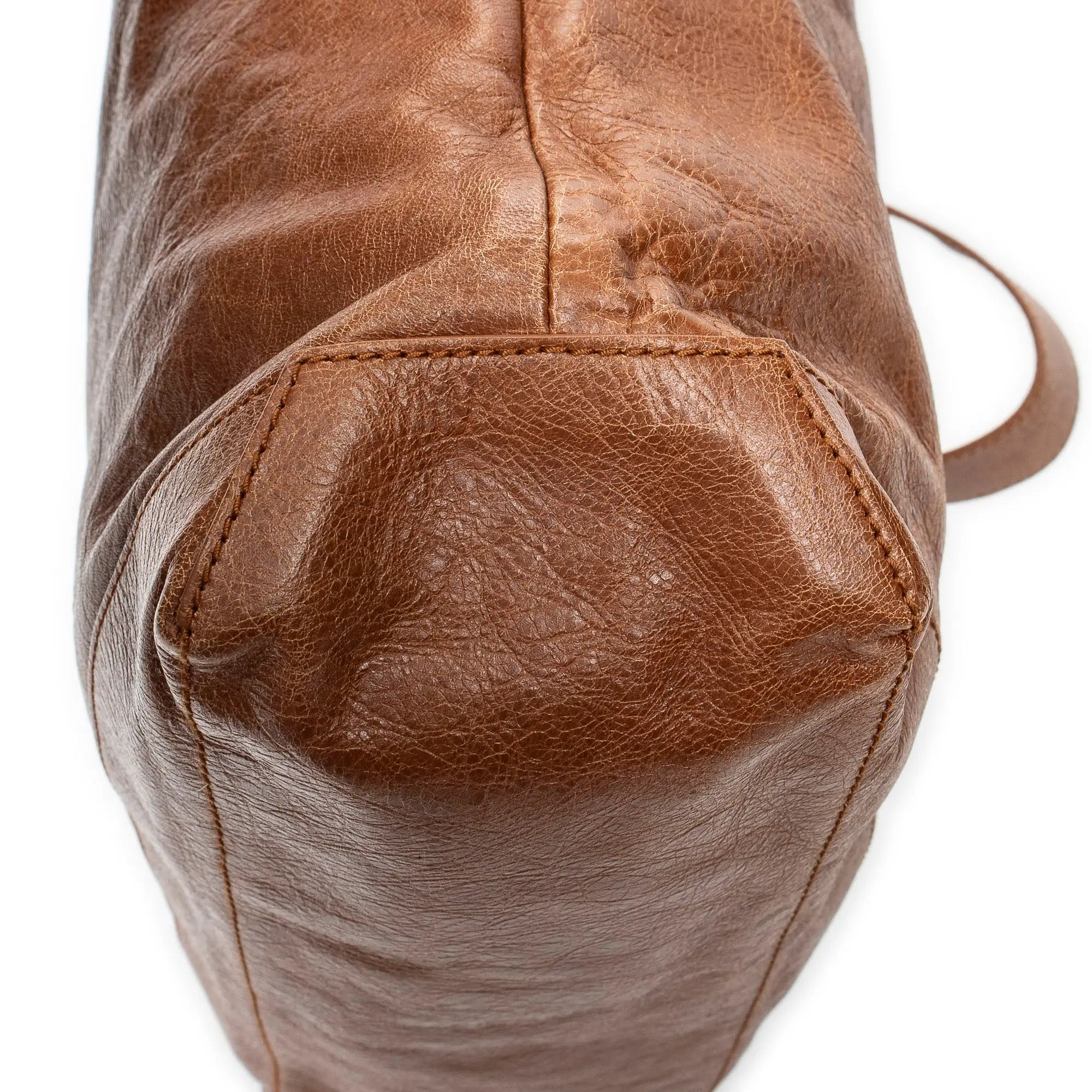 Bolso de Hombro The Day de Piel de Becerro Marrón Desgastada