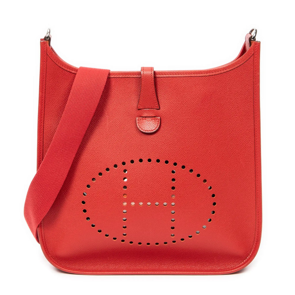 Sac bandoulière Evelyne I PM en cuir Epsom rouge