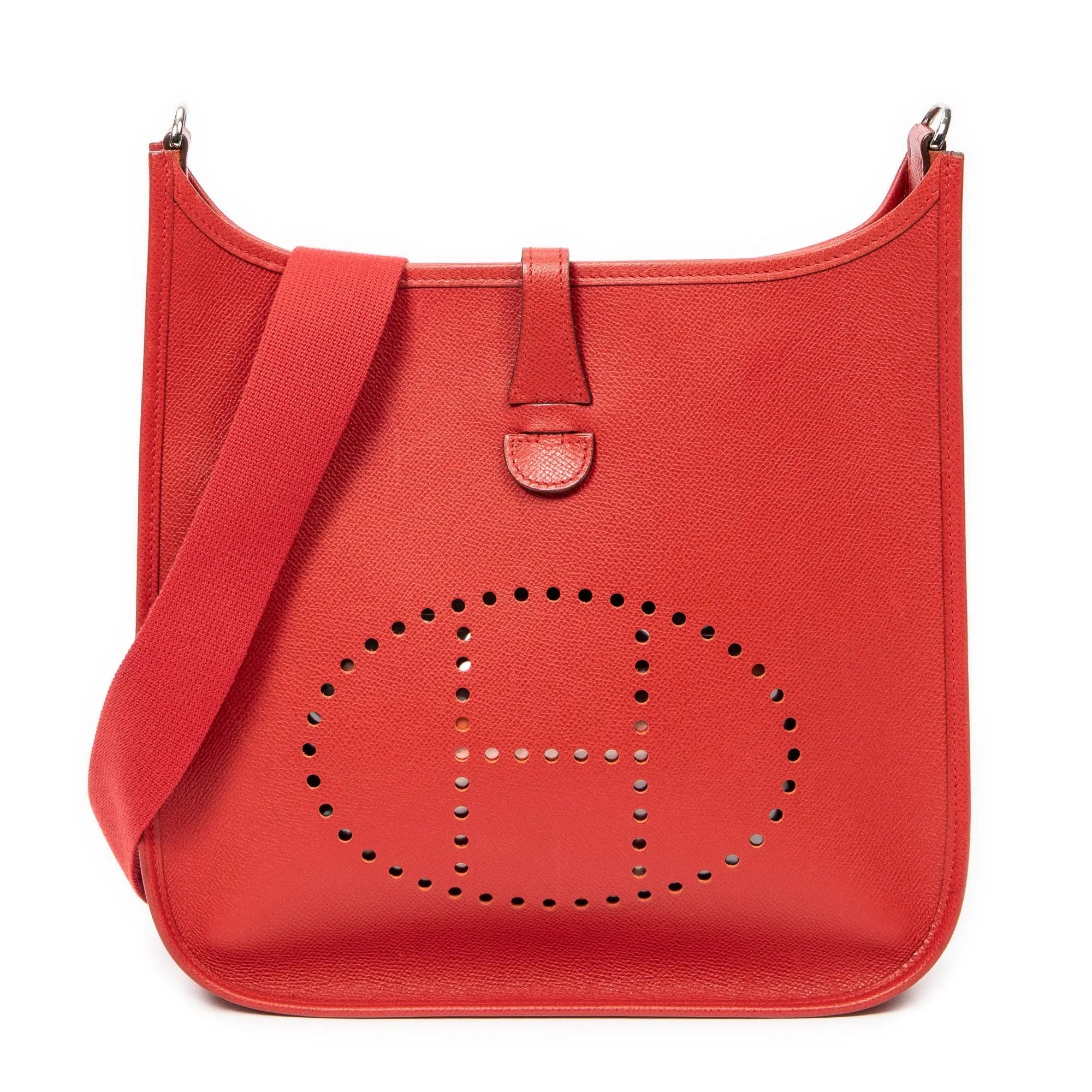 Sac bandoulière Evelyne I PM en cuir Epsom rouge