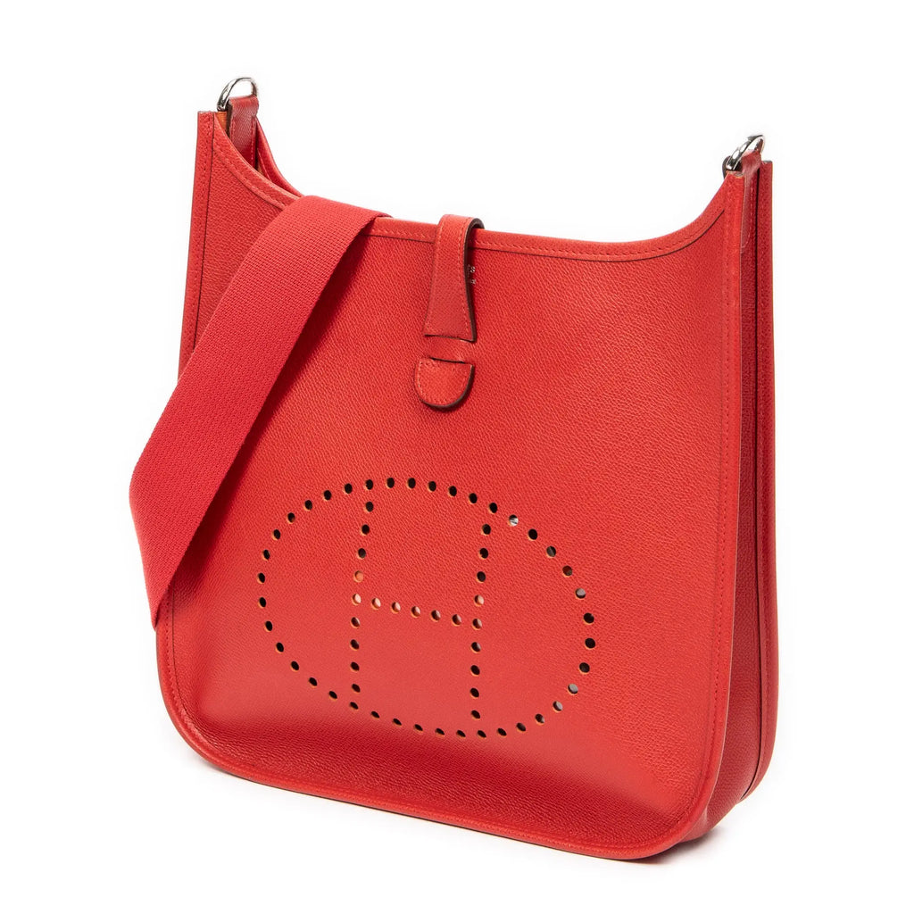 Sac bandoulière Evelyne I PM en cuir Epsom rouge