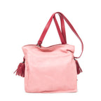 Shoulder Bag Bicolor Tassel Flamenco Pink Calfskin Leather