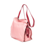 Shoulder Bag Bicolor Tassel Flamenco Pink Calfskin Leather