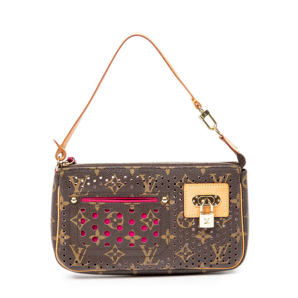 Handbag Pochette Accessoires Brown Monogram Perforated