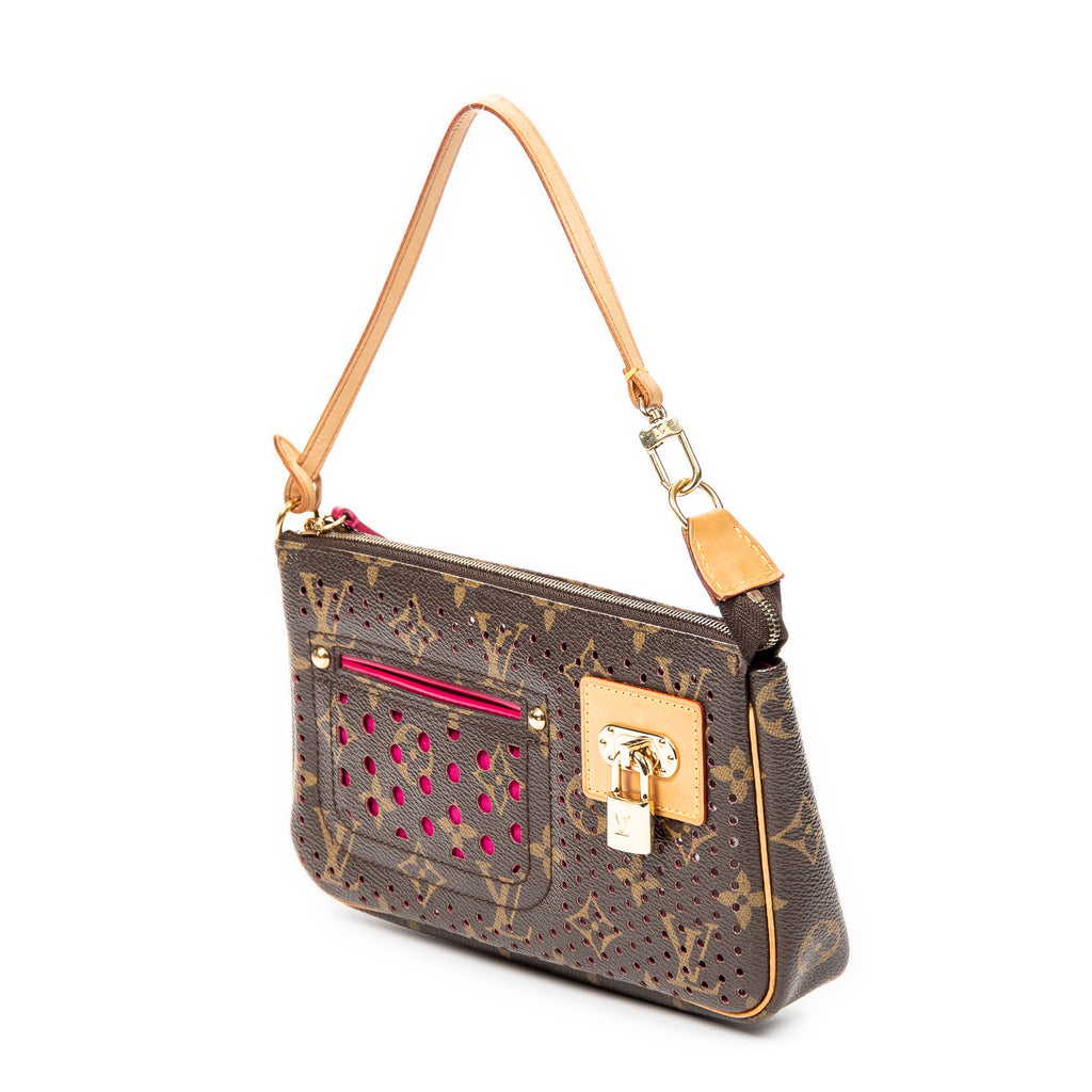 Handbag Pochette Accessoires Brown Monogram Perforated