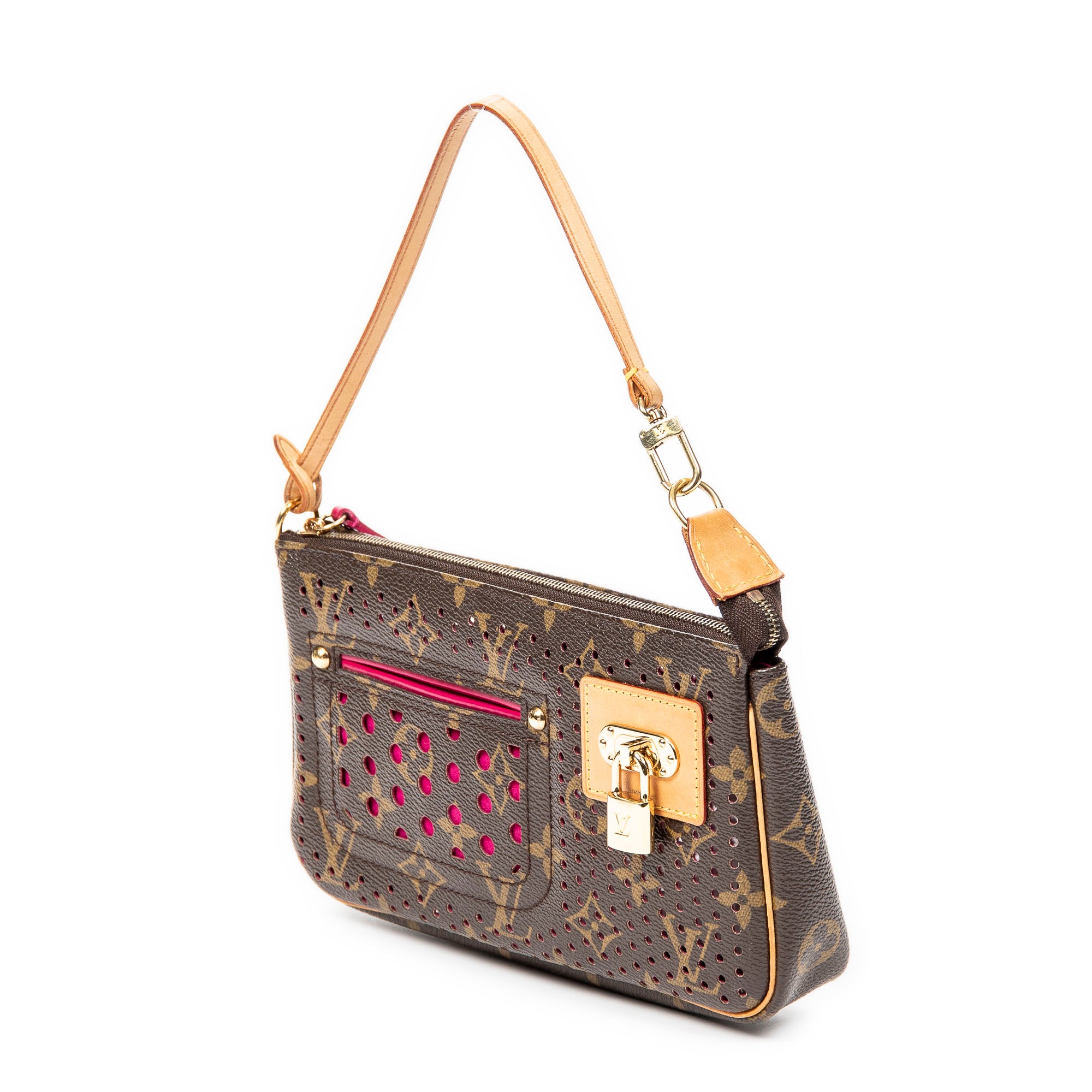 Handbag Pochette Accessoires Brown Monogram Perforated