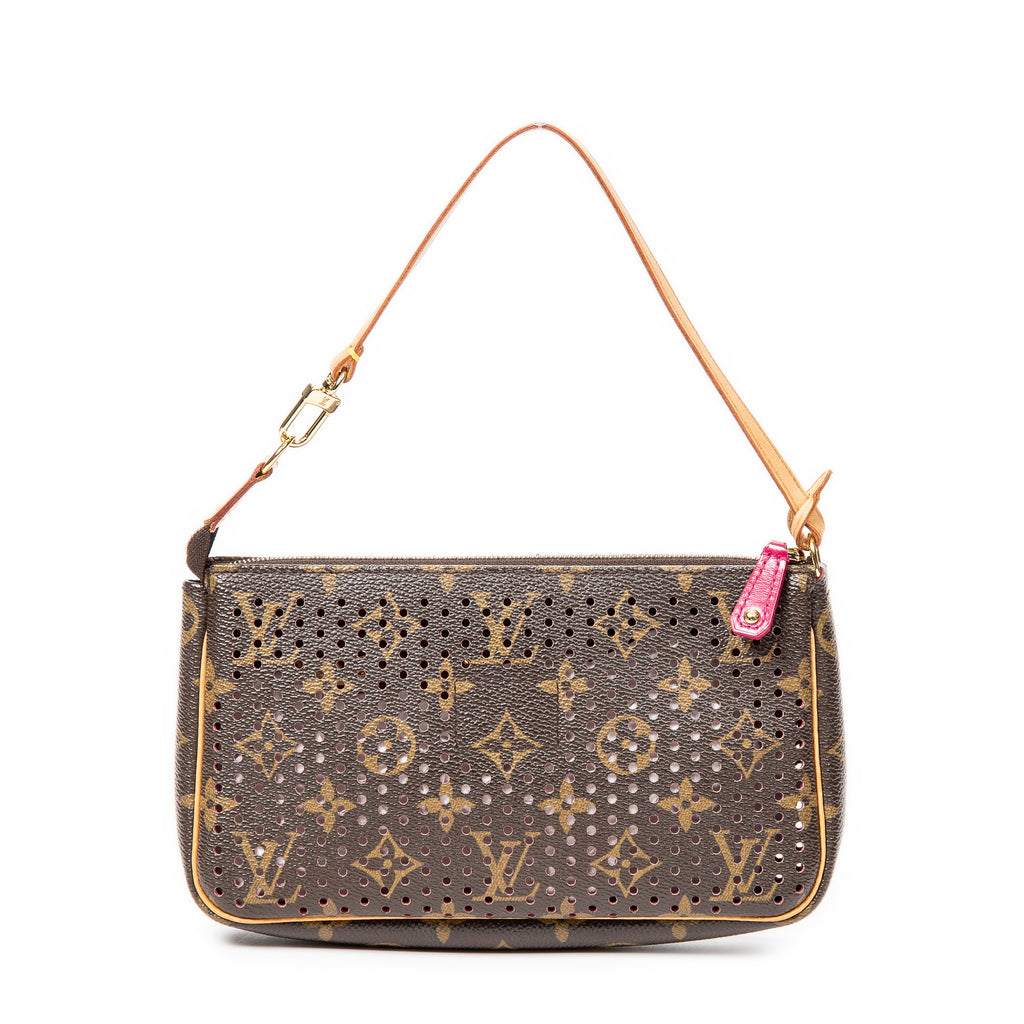 Handbag Pochette Accessoires Brown Monogram Perforated