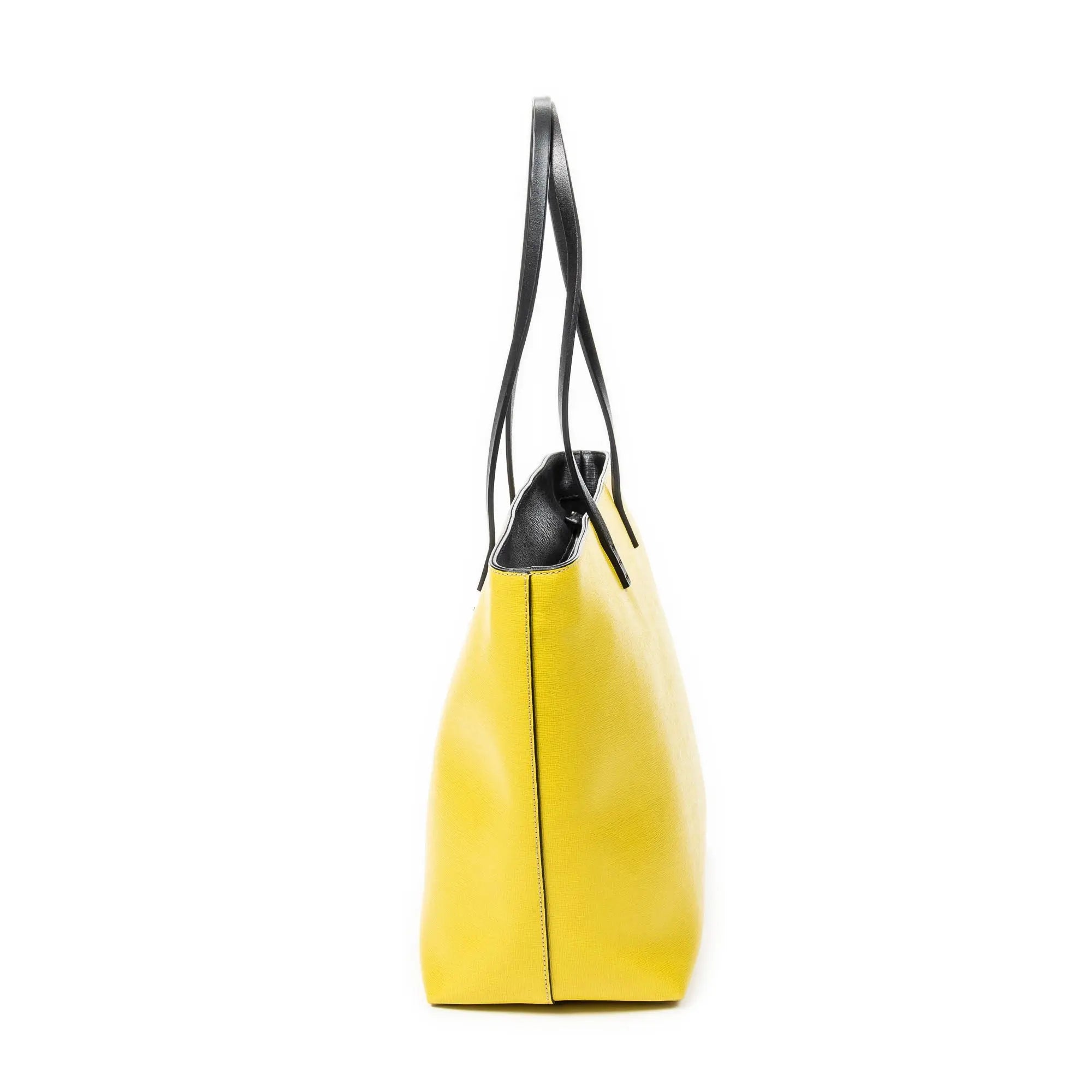 Bolso de hombro con ojos de monstruo, cremallera enrollable, piel texturizada amarilla