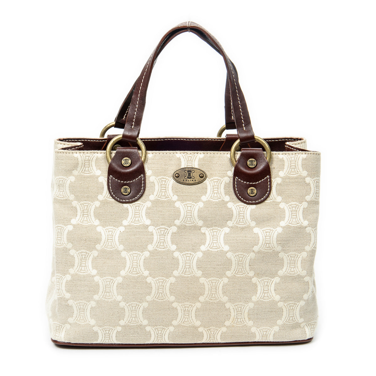 Handbag Small Vintage Open Tote Beige Macadam Canvas