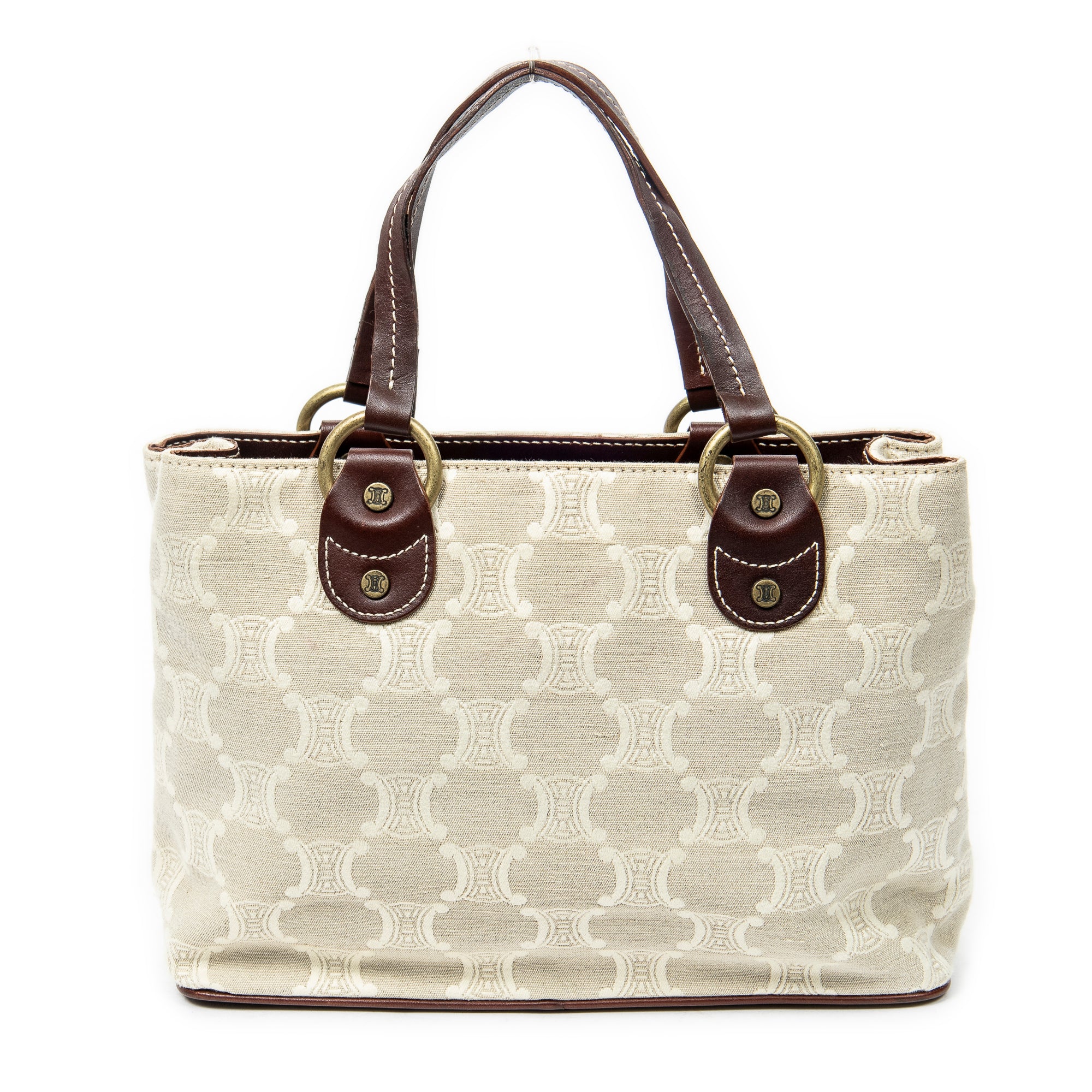 Handbag Small Vintage Open Tote Beige Macadam Canvas